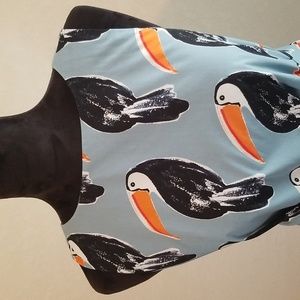 Ann Taylor Factory Cotton A Line Dress Size Small in Toucan Pattern